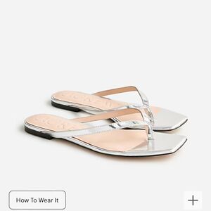 J.Crew New Capri thong sandals in metallic leather
